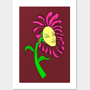 Face Flower Posters and Art